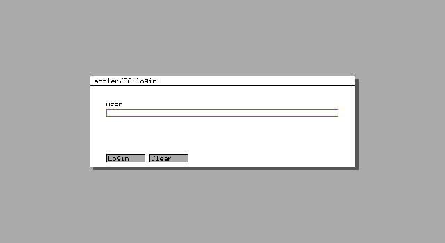 Antler graphical login window